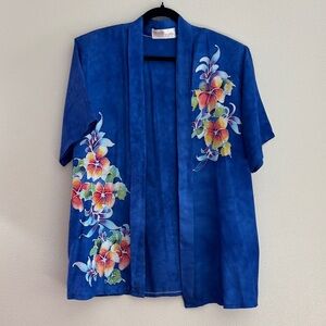 Penang Batik Factory SDN BHD Cobalt Blue Shirt/Tunic Measurements In Listing